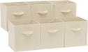 Collapsible Fabric Storage Cubes Organizer with Handles, Sturdy Storage Bins for Organization, 10.5" x 10.5" x 11", Beige, 6-Pack
