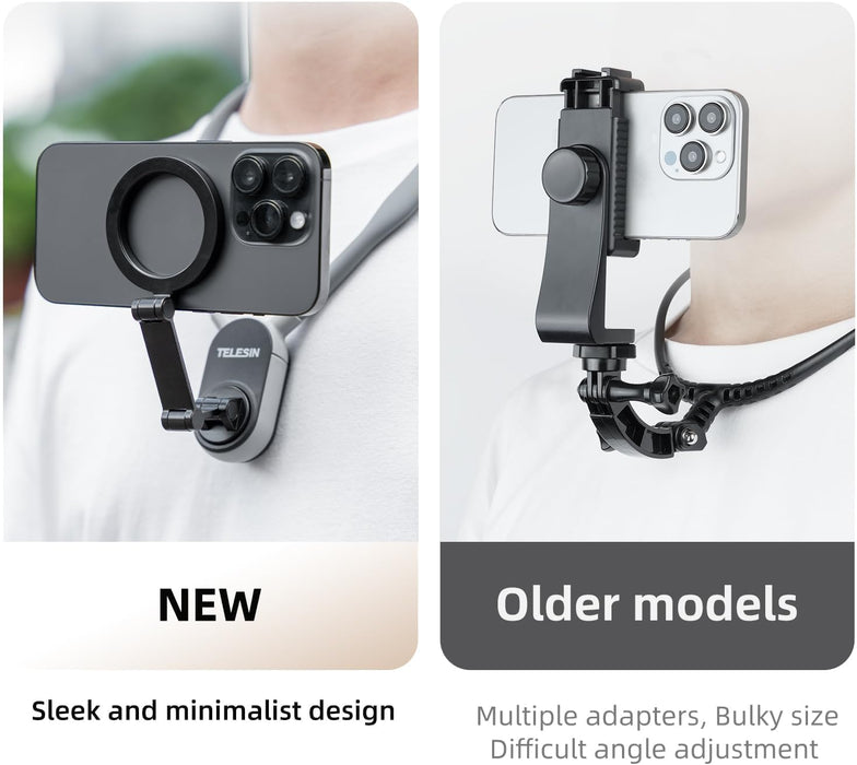 Magnetic Neck Mount for Phones, Neck Phone Holder POV/Vlog Mount