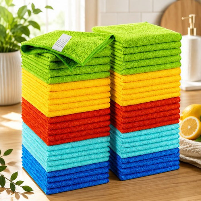 50-Pack Microfiber Cleaning Cloths