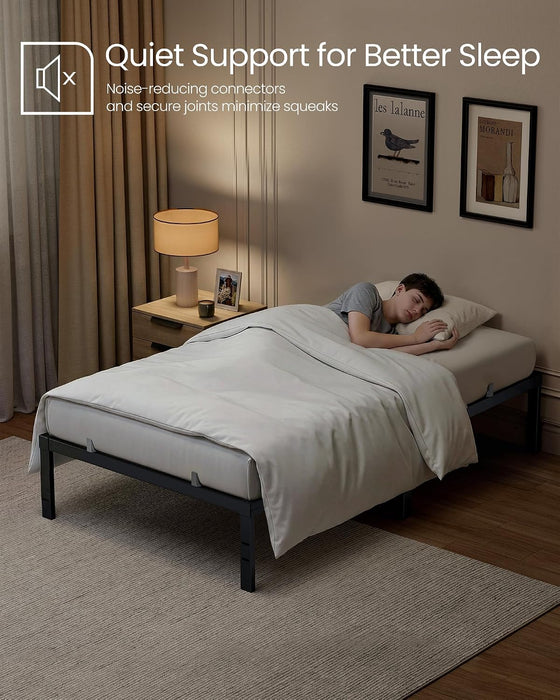 Twin Metal Bed Frame, 14 Inches Tall, 550 lb Weight Capacity