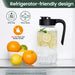 Mason Jar Pitcher, 64 oz (2 quart), Glass Pitcher with Lid