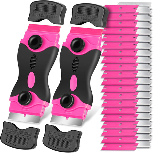 Razor Blade Scraper Tool Kit - 2Pack Razor Scrapers & 40Pcs Extra Blades