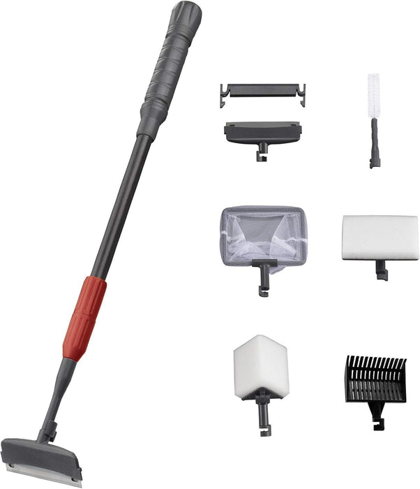 Aquarium Clean Tool 6 in 1 Fish Tank Cleaning Kit Algae Scraper Scrubber Pad Adjustable Long Handle Fish Tank Brush Clea