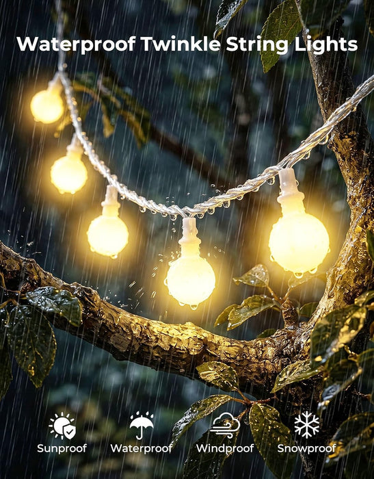66FT Globe String Lights for Indoor Bedroom Connectable, Warm White