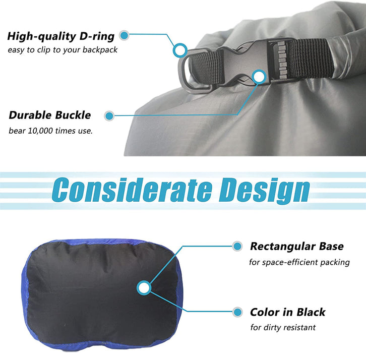 Dry Bag 5 Pack, Ultralight Waterproof Dry Sack for Outdoor Use