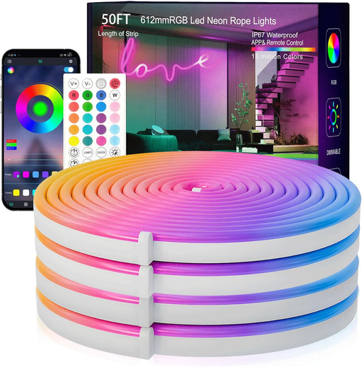 Neon Rope Lights, 50FT RGB LED Strip Lights