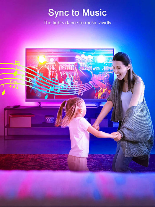 LED Lights for TV, 16.4ft LED Lights for 45-75 Inch TVs, RGB TV Backlight Behind, Music Sync Bluetooth APP & Remote Cont
