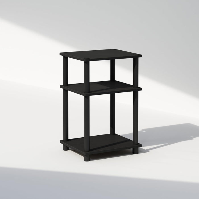 JUST Toolless 3-Tier Night Stand, Open Storage, Americano