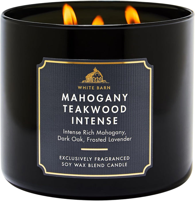 3-Wick Candle, Mahogany Teakwood Intense, Soy Wax Blend