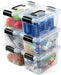 Plastic Storage Bins with Lids 6 Packs, 7 Quart Storage Organizer Bins with Buckle-Up Latches and Handle, Stackable Storage Containers for Home Pantry Office Classroom Organization, Clear