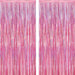 2 Pack Glitter Pink Backdrop, 3.28 FT x 7.05 FT Birthday Party Decorations, Laser Pink Fringe Curtains Foil Streamer Tinsel, Pink Curtains Photo Backdrop Happy Birthday Valentines Day Backdrop