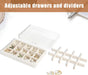 Earring Organizer 5 Drawers Acrylic Jewelry Box for Women, Warm White