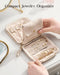 Travel Jewelry Case Organizer, Small Soft Jewellery Pouch -Oatmeal