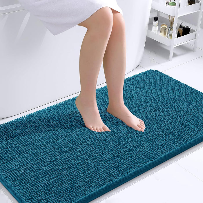 Bathroom Rugs 30X20, Extra Soft Absorbent Chenille Bath Rugs, Rubber Backing Quick Dry, Machine Washable Bath Mats for Bathroom Floor, Tub and Shower, Home Decor Accessories, Grey