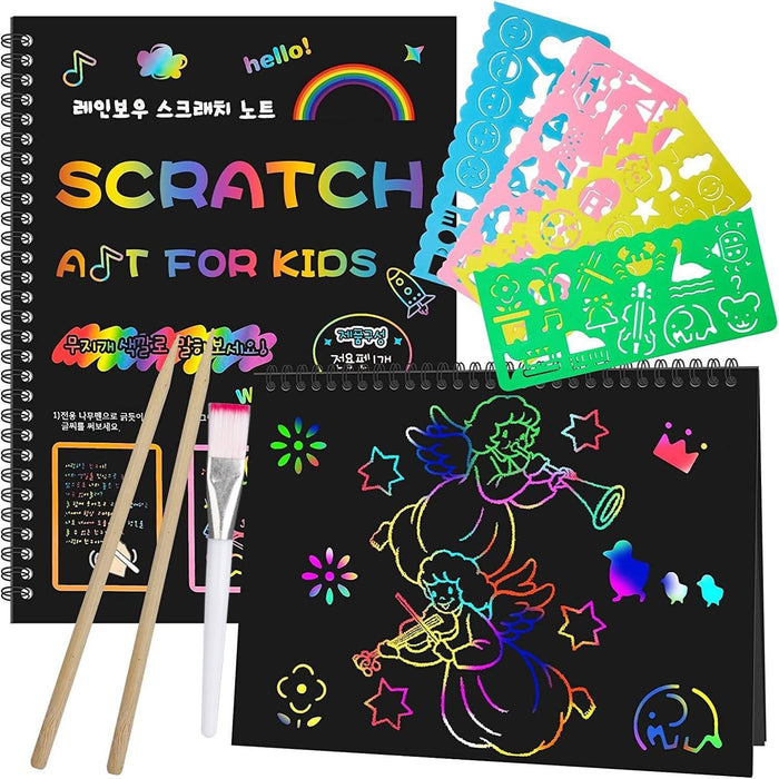 2-Pack Scratch Paper Art Set: Notebooks Arts Supplies and Crafts for Kids
