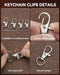 325PCS  Keychain Making Kit - Silver Keychain Clips with Key Rings