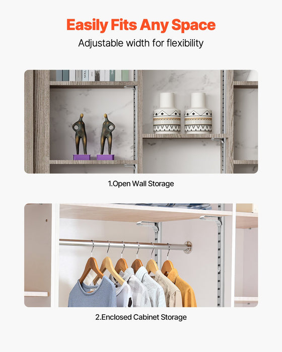 Six-Pack Adjustable Steel Shelf Tracks