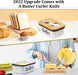 Butter Dish with Lid and Butter Curler Knife for Countertop - Unbreakable Metal Keeper Container with High-Quality Double Silicone Sealing, for Kitchen Farmhouse Decor