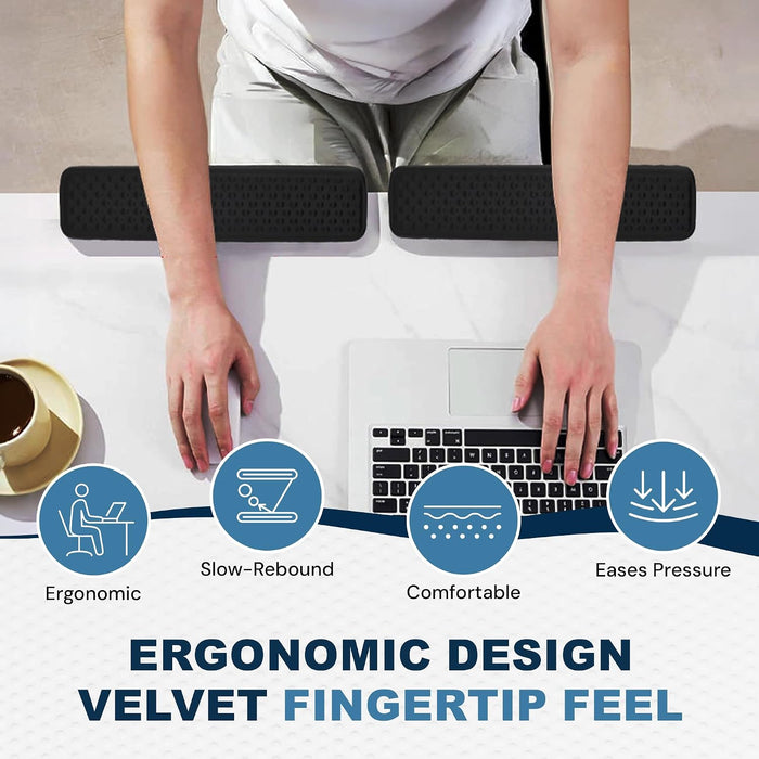 L-Shaped Memory Foam Desk Edge Cushion (2-Pack), Non-Slip PU Cover