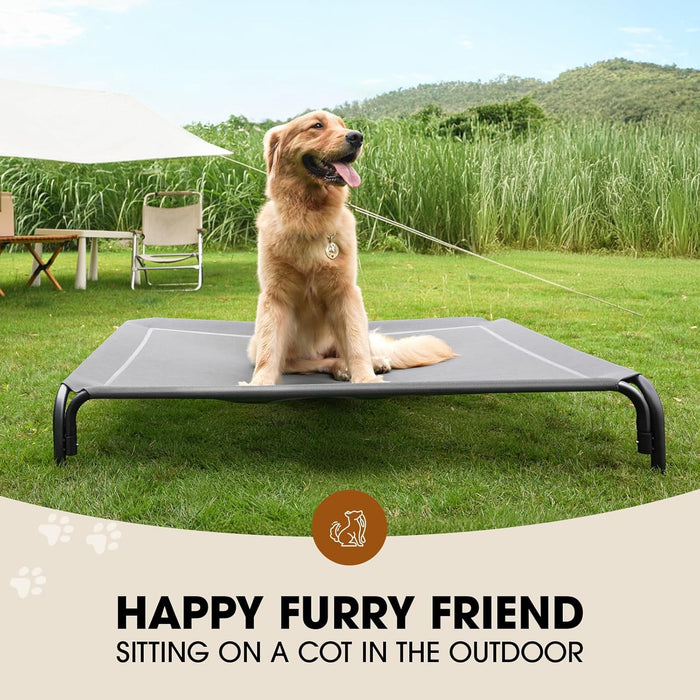 Outdoor Elevated Dog Bed for Large Sized Dogs, No-Tool Assembly.