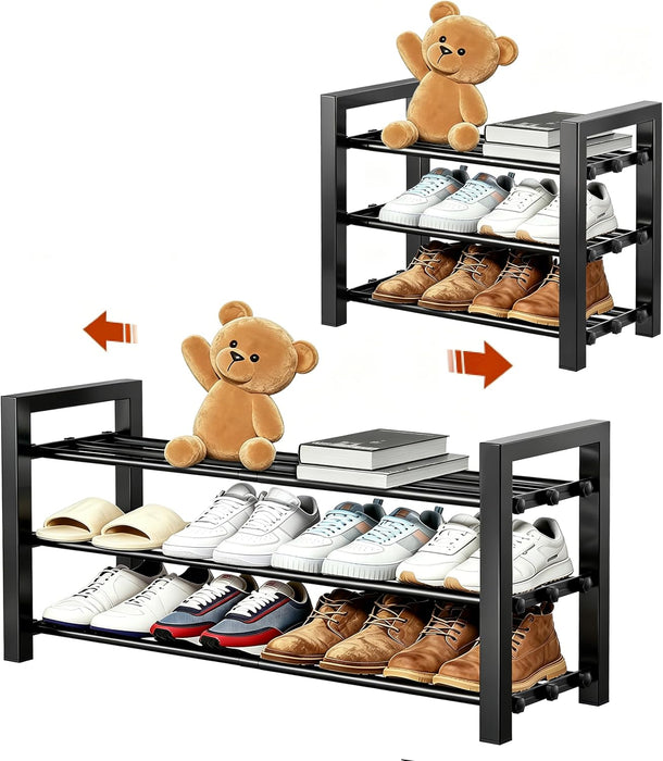 Expandable Shoe Rack, Heavy Duty Metal Shoe Organizer for Closet