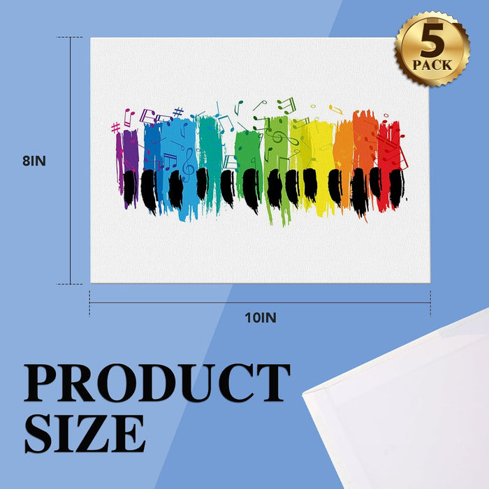 Canvas Boards for Painting, 5 Pack Canvases for Painting 8x10 Cotton Primed Acid Free Blank Canvas Panels for Oil Paint,
