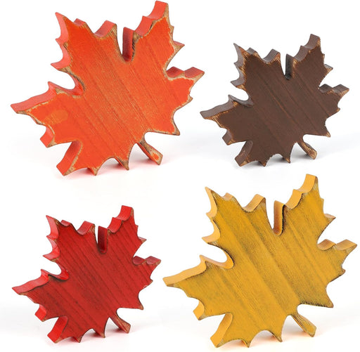 4 Vintage Fall Leaves Decorations Autumn Table Tiered Tray Decor Set