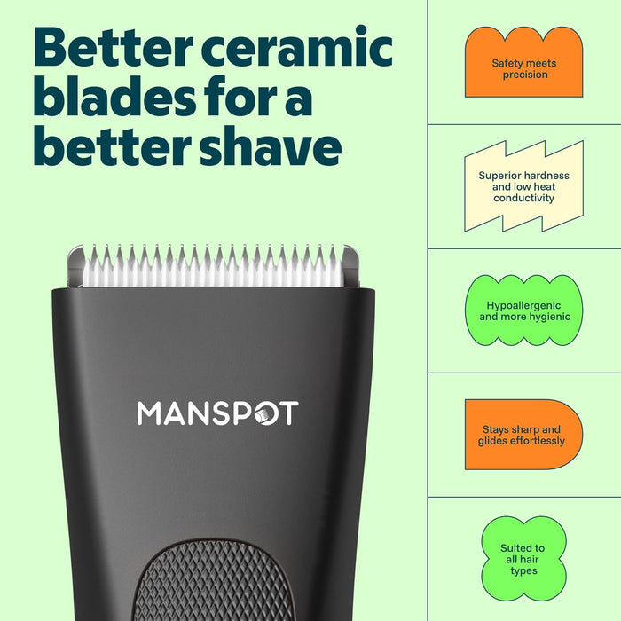 Manscape Groin & Body Hair Trimmer for Men, Electric Pubic Shaver