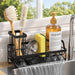Sponge Holder for Kitchen Sink - Sink Caddy with Stainless Steel Self Drain Tray, Sink Organizer with High Brush Holder 