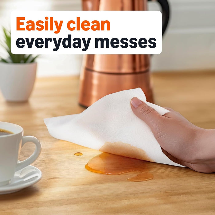 2-Ply Flex-Sheets Paper Towels, 12 Basics Rolls = 40 Regular Rolls, Everyday Value with 150 Sheets per Roll, Packaging May Vary