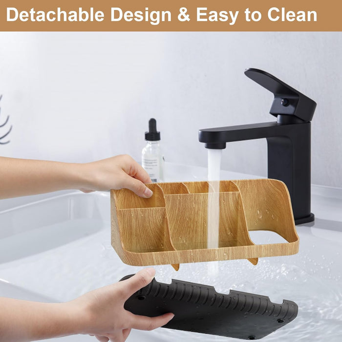 Bathroom Organizers and Storage - Detachable 7 Slots Kids Electric Toothbrush and Toothpaste Holde Drainage for Bathroom