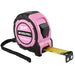 25FT Pink Tape Measure, 1/8 Fractions Easy Read Measuring Tape