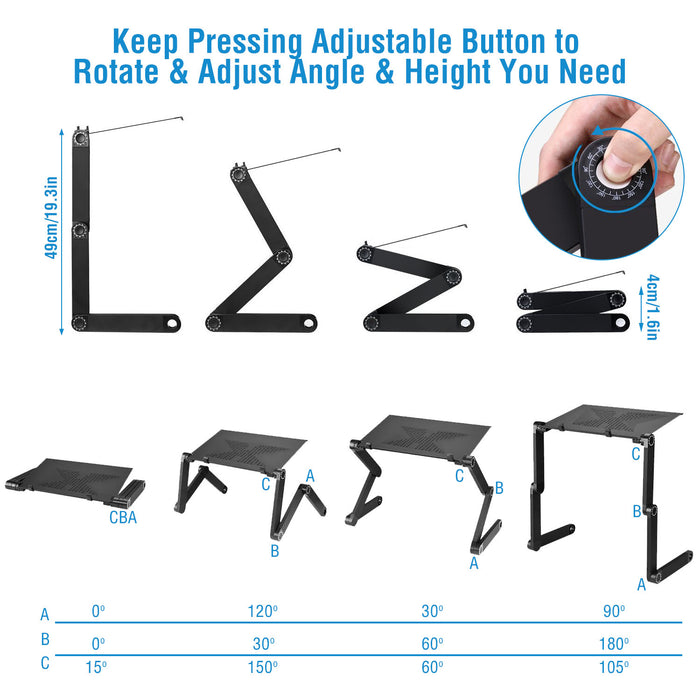 Foldable Laptop Bed Tray with Mouse Pad