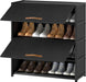 5 Tier Shoe Cabinet with Door, 20-Pair Storage, Black