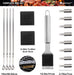 23pcs Must-Have BBQ Grill Accessories Set with Thermometer in Case - Stainless Steel Barbecue Tool Set with 2 Grill Mats for Backyard Outdoor Camping - Father's Day Best Barbecue Gift