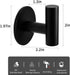 Matte Black Self Adhesive Stainless Steel Towel Hook (2-Pack)