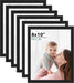 8x10 Picture Frame Set of 6, Wall or Tabletop, Black Woodgrain