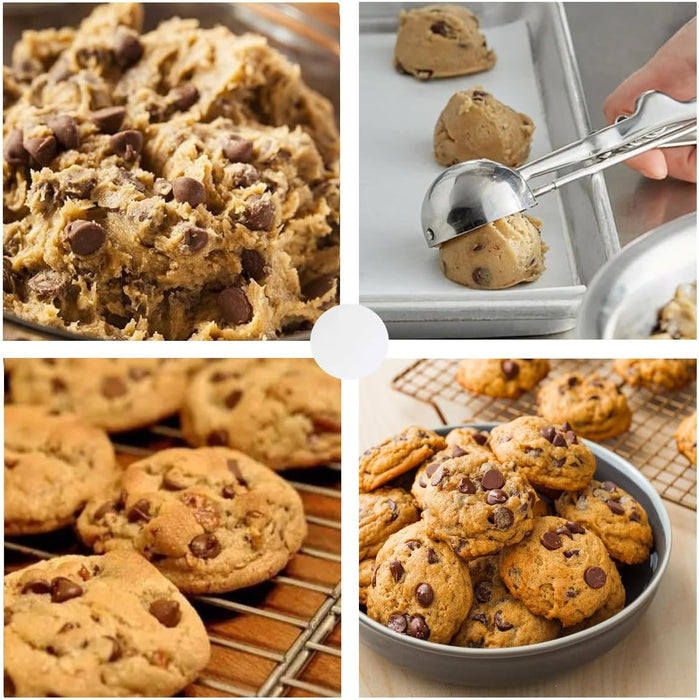 Ice Cream Scoop, 3Pcs Cookie Scoop Set, Stainless Steel Ice Cream Scooper with Trigger Release, Large/Medium/Small Cooki