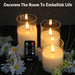 Glass Rechargeable LED Flickering Flameless Candles with Remote and Timer