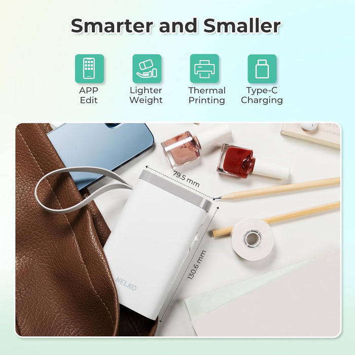 P21 Label Maker Machine with Tape, Bluetooth Label Printer, White