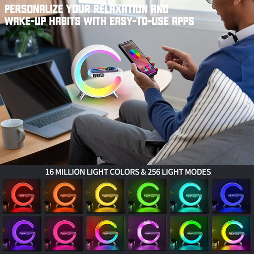 5 in 1 LED Table Lamp with Wireless Charging Bluetooth Speaker