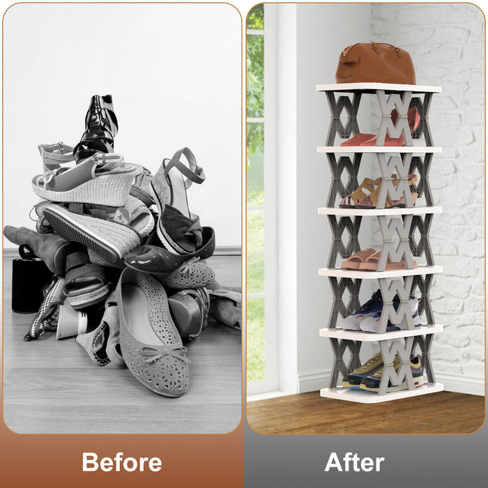 Six-Tier Foldable Shoe Rack
