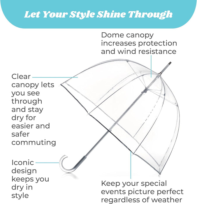 Adult Bubble Umbrella with Dome Canopy and Lightweight Wind and Rain Protection