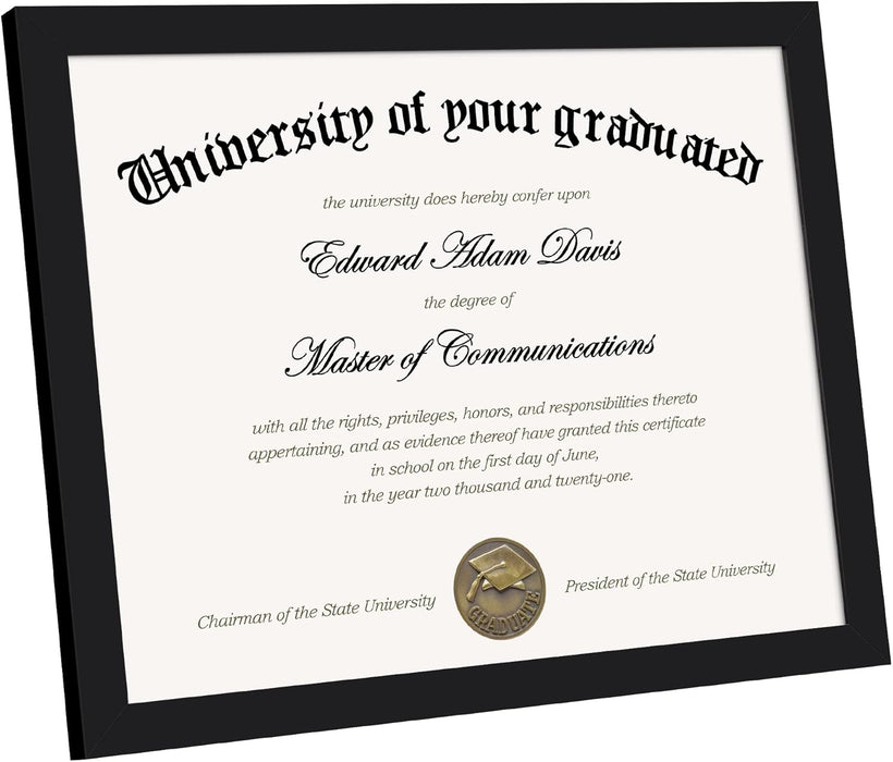 Certificate Frame, 8.5 by 11 Glass Diploma Frames, 5 Pack, Black