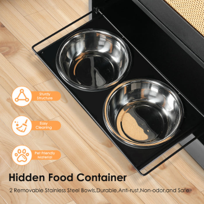 Elevated Pet Feeding Station with Storage