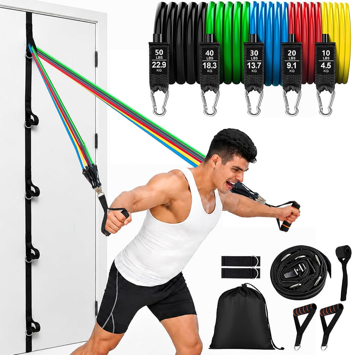 Resistance Bands Set with Handles and Door Anchor for Full Body Workout