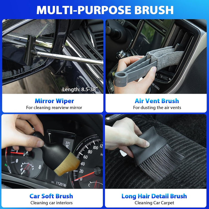Car Cleaning Kit with High Power Vacuum,31PCS Car Detailing Kit