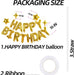 Gold Happy Birthday Balloons Banner Sign Mylar letter Party Decoration