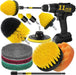 11 Piece Drill Brush Attachment Set Scouring Pads Power Scrubber Brush Scrub Pads for Bathroom Surfaces, Floor, Tub, Shower, Grout, Tile, Corners,Cleaning Brush