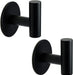 Matte Black Self Adhesive Stainless Steel Towel Hook (2-Pack)